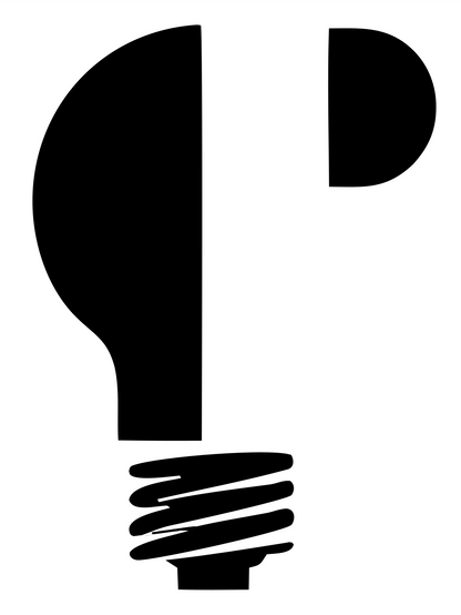 Blocky Split Bulb Icon #ffffff/#000000