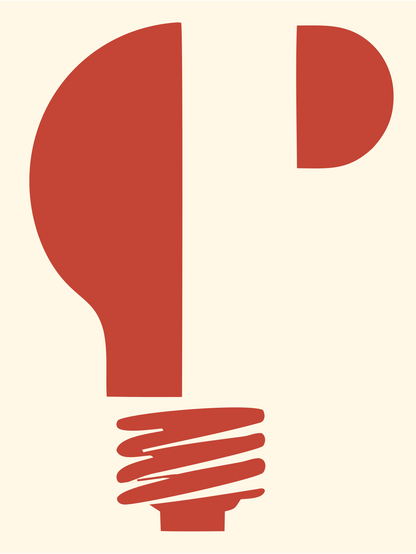 Blocky Split Bulb Icon #fff8e7/#c44536