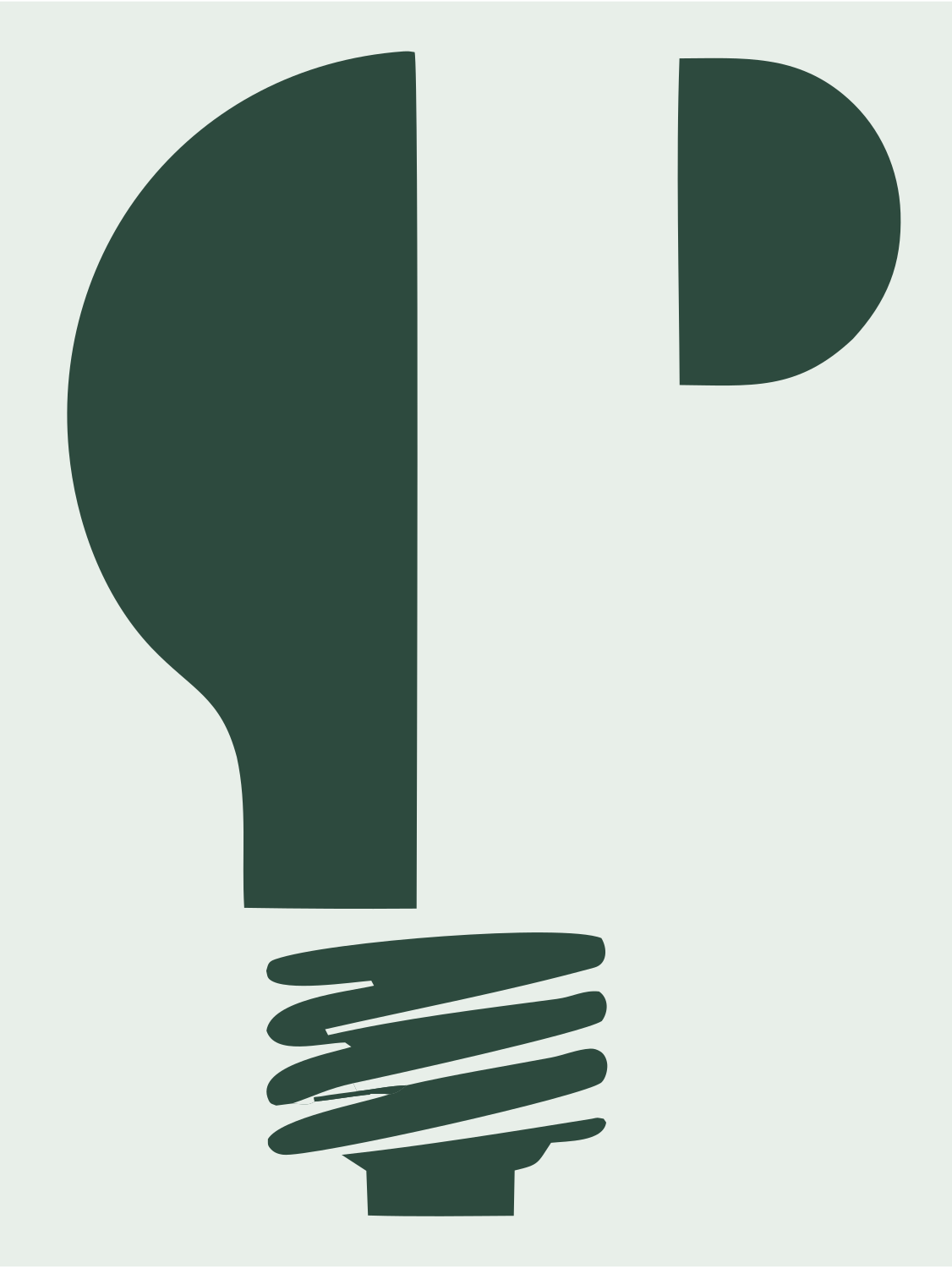 Blocky Split Bulb Icon #e8efe9/#2d4a3e