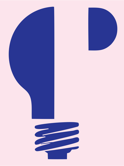 Blocky Split Bulb Icon #fce4ec/#283593