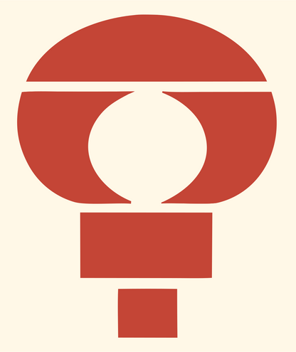 Negative Space Circle Bulb Icon #fff8e7/#c44536