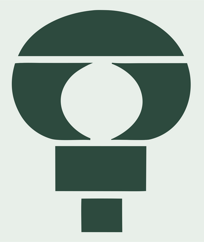 Negative Space Circle Bulb Icon #e8efe9/#2d4a3e