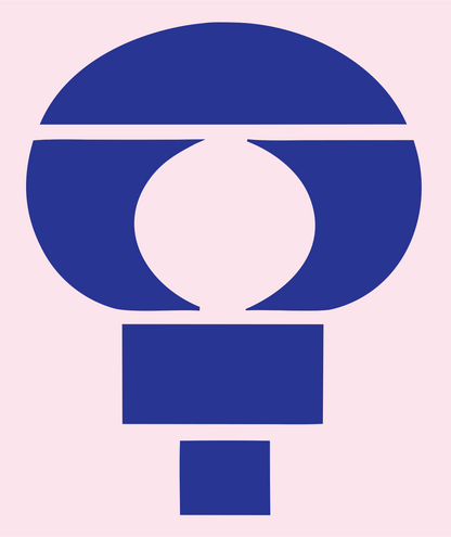 Negative Space Circle Bulb Icon #fce4ec/#283593