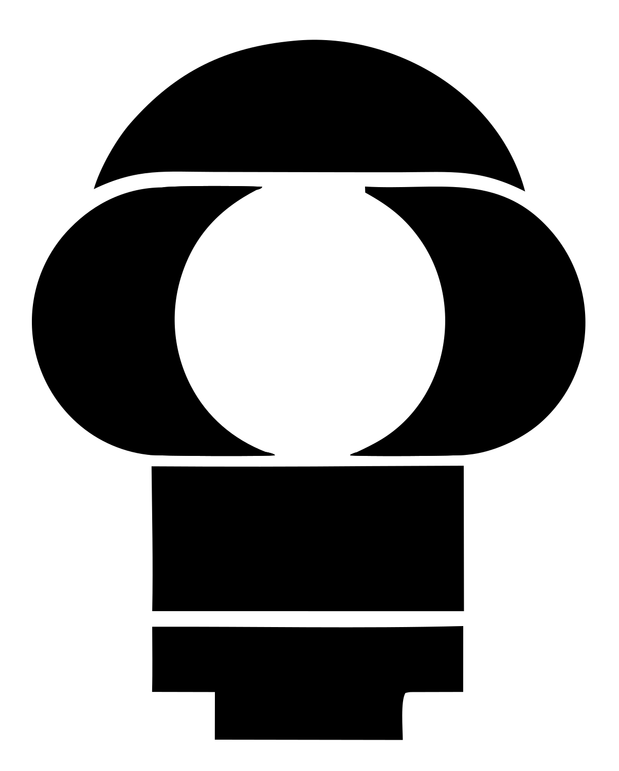 Negative Space Table Lamp Icon #ffffff/#000000