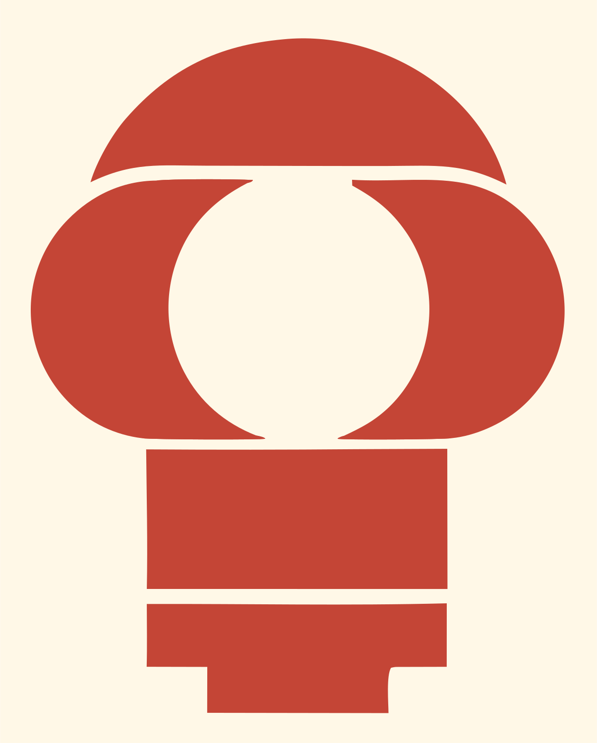 Negative Space Table Lamp Icon #fff8e7/#c44536