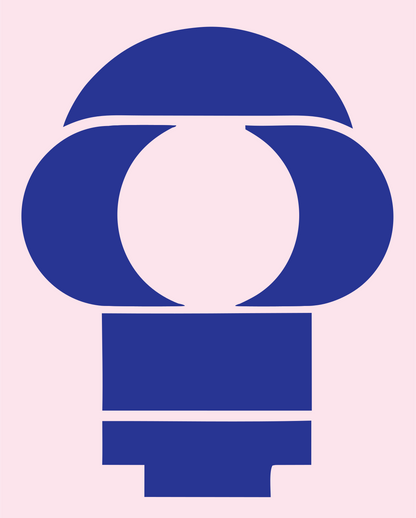 Negative Space Table Lamp Icon #fce4ec/#283593