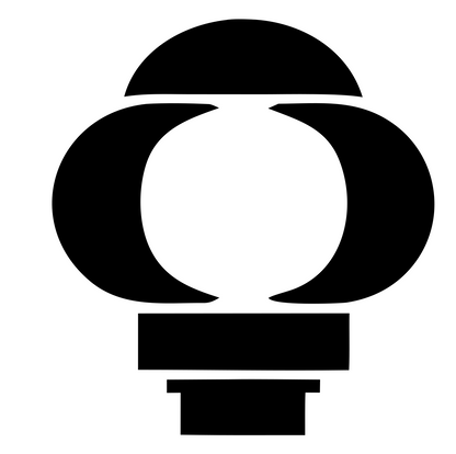 Bold Lantern Bulb Emblem #ffffff/#000000