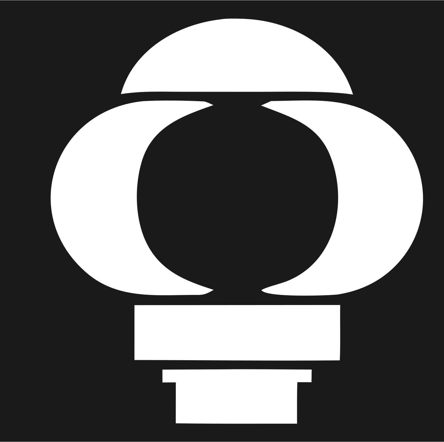 Bold Lantern Bulb Emblem #1a1a1a/#ffffff