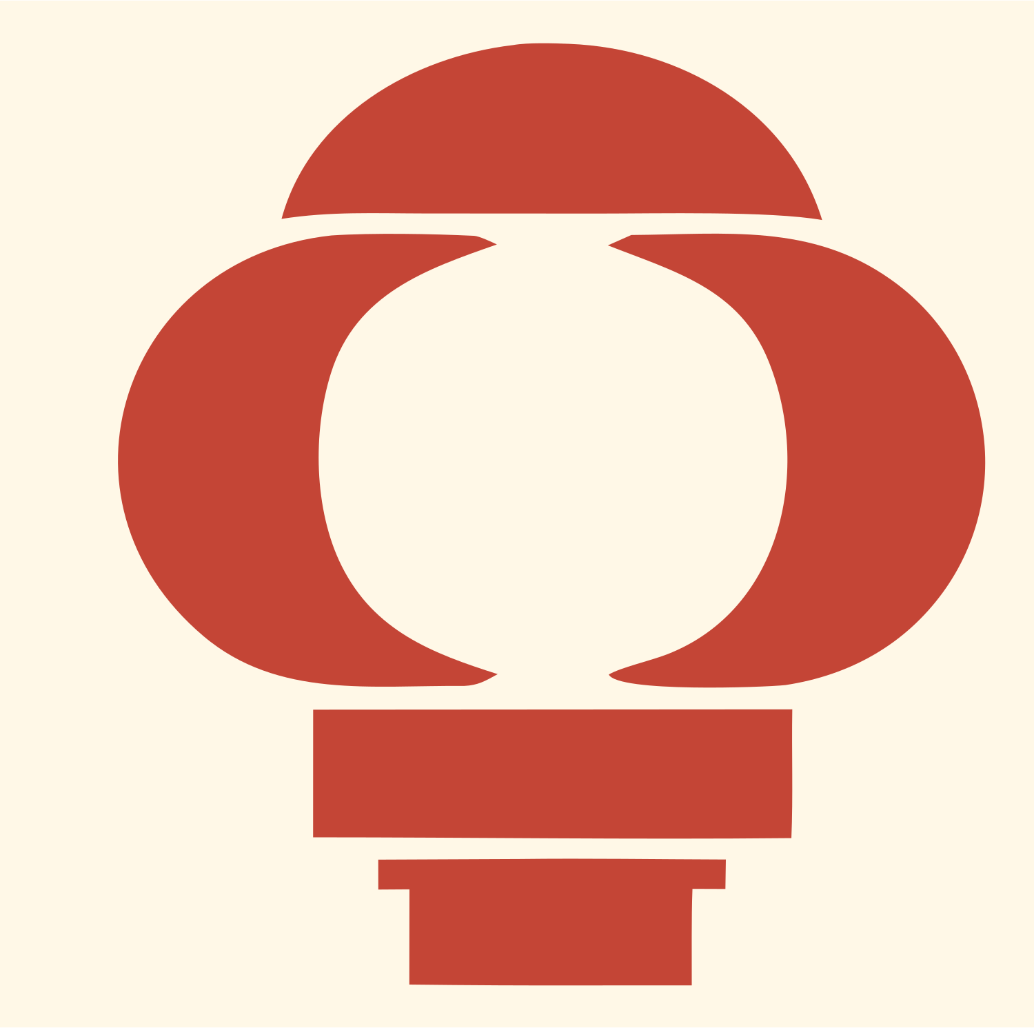 Bold Lantern Bulb Emblem #fff8e7/#c44536