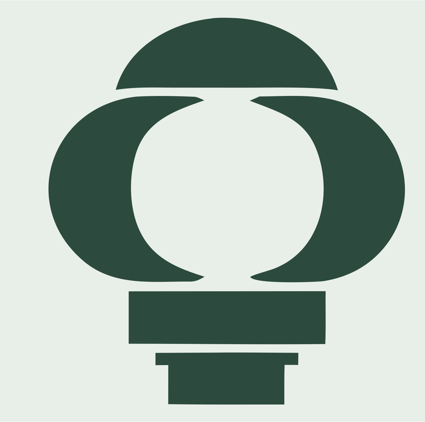Bold Lantern Bulb Emblem #e8efe9/#2d4a3e