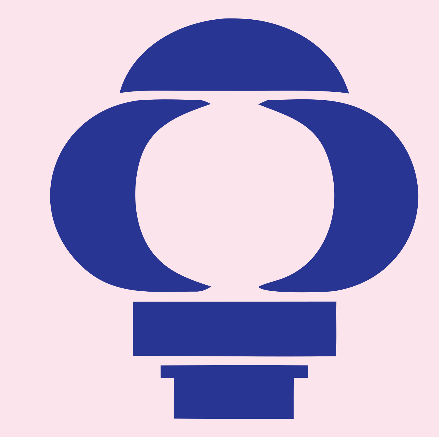 Bold Lantern Bulb Emblem #fce4ec/#283593