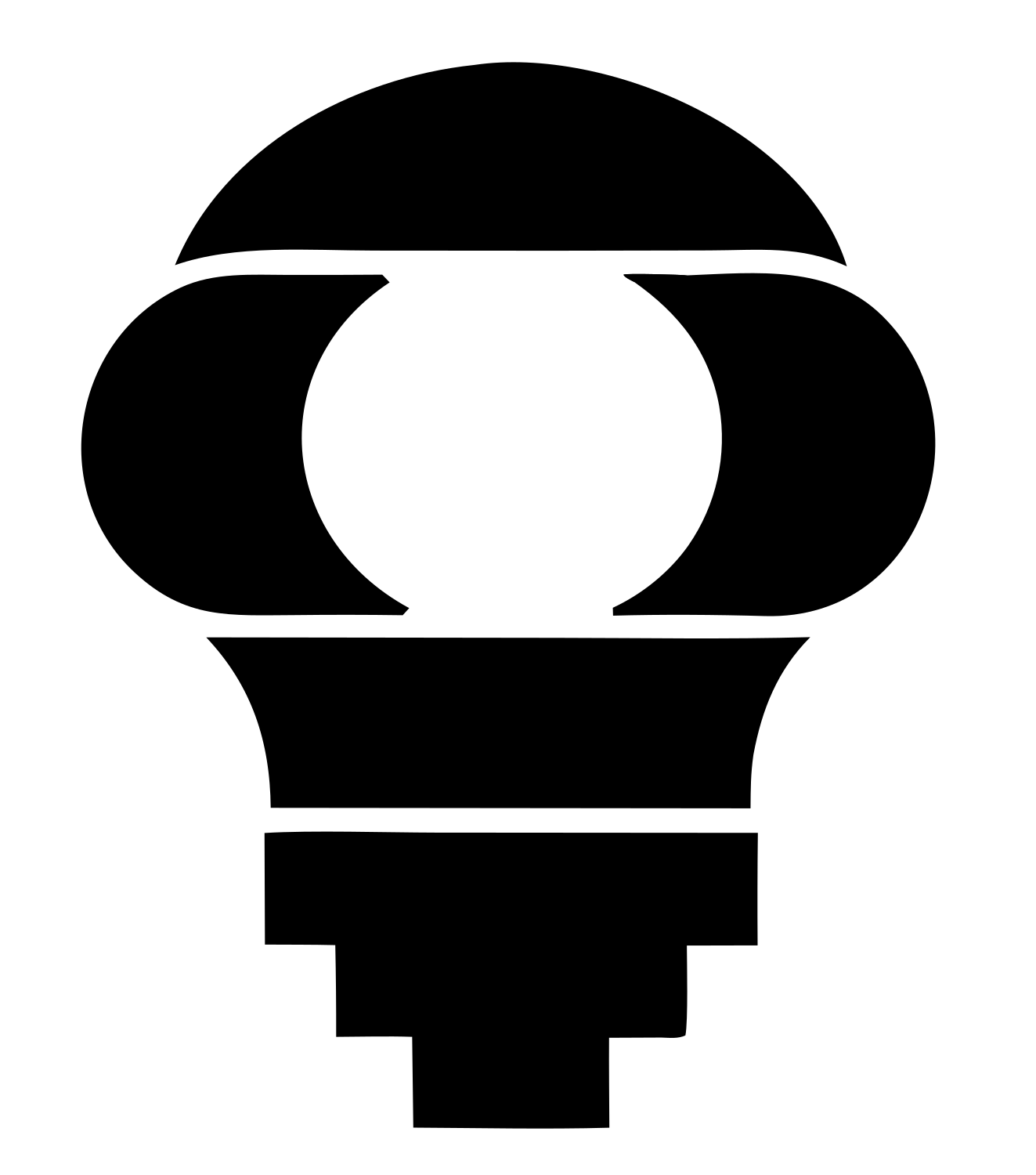Chunky Light Bulb Stepped Emblem #ffffff/#000000