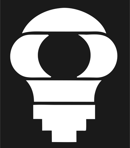 Chunky Light Bulb Stepped Emblem #1a1a1a/#ffffff