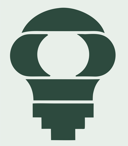 Chunky Light Bulb Stepped Emblem #e8efe9/#2d4a3e