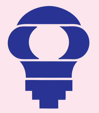 Chunky Light Bulb Stepped Emblem #fce4ec/#283593