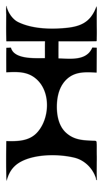 Geometric Hourglass Loupe Mark #ffffff/#000000