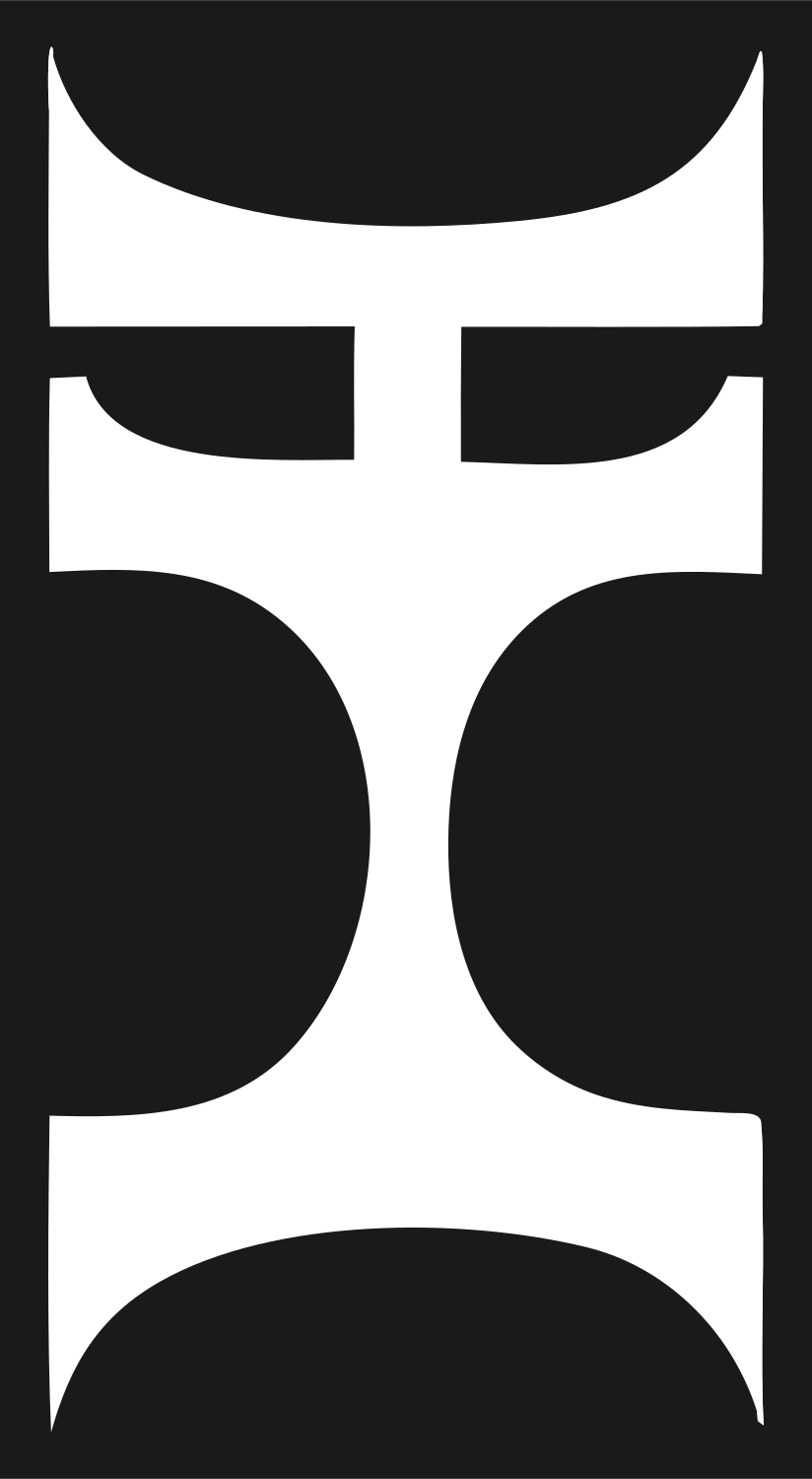 Geometric Hourglass Loupe Mark #1a1a1a/#ffffff