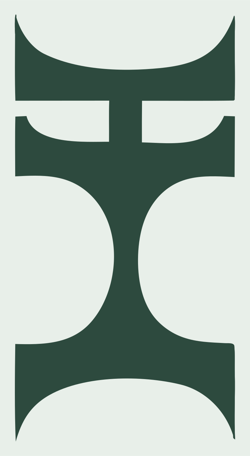 Geometric Hourglass Loupe Mark #e8efe9/#2d4a3e