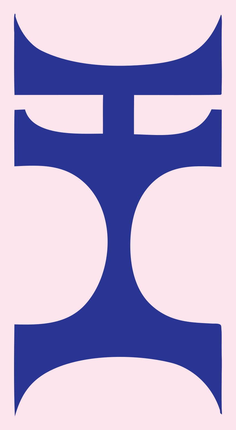 Geometric Hourglass Loupe Mark #fce4ec/#283593