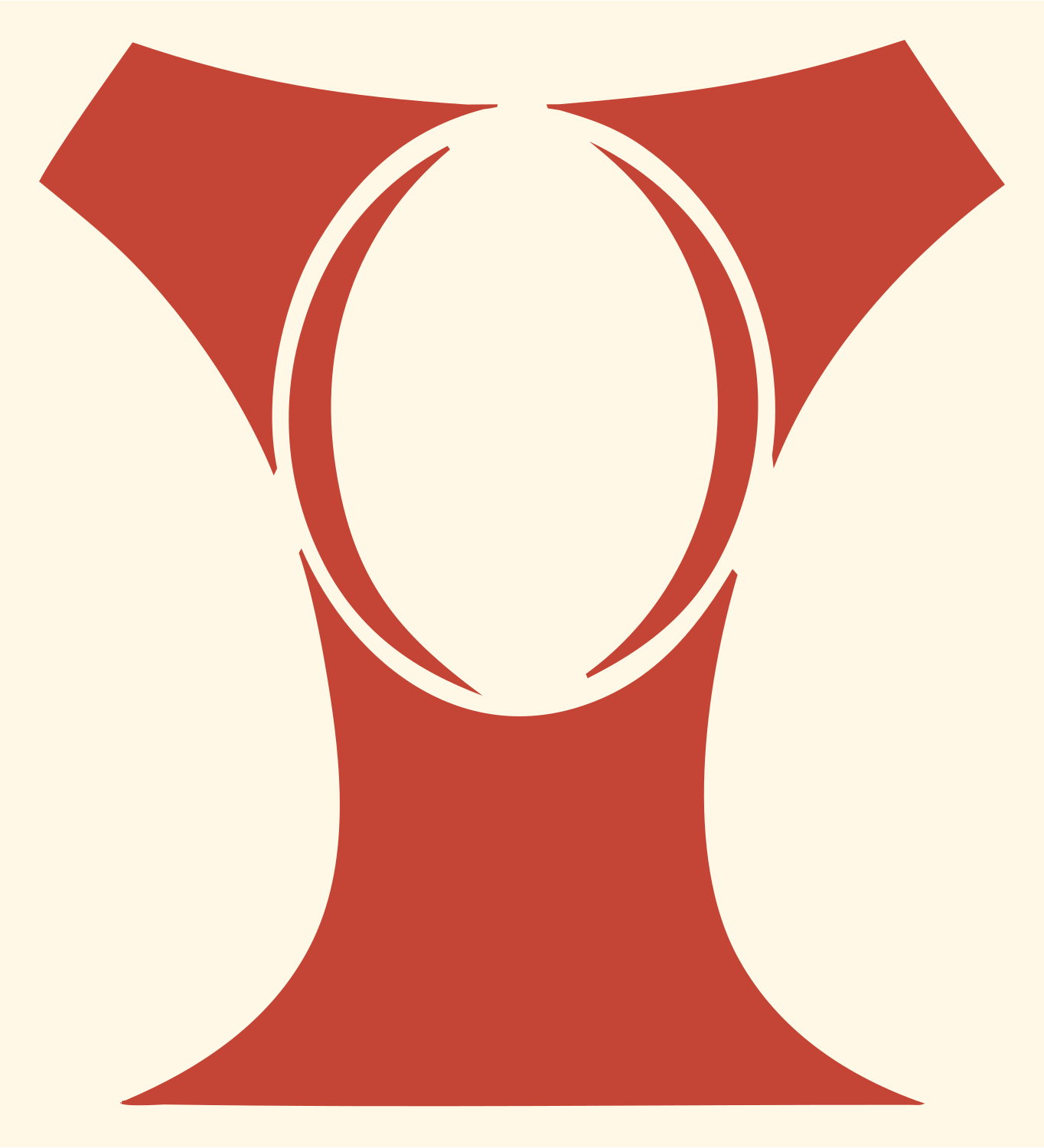 Oval Lens Loupe Badge #fff8e7/#c44536