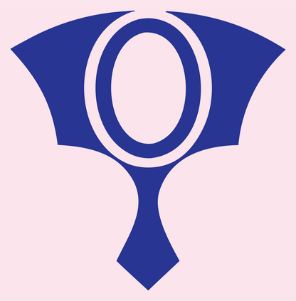Bold Hand Mirror Emblem #fce4ec/#283593