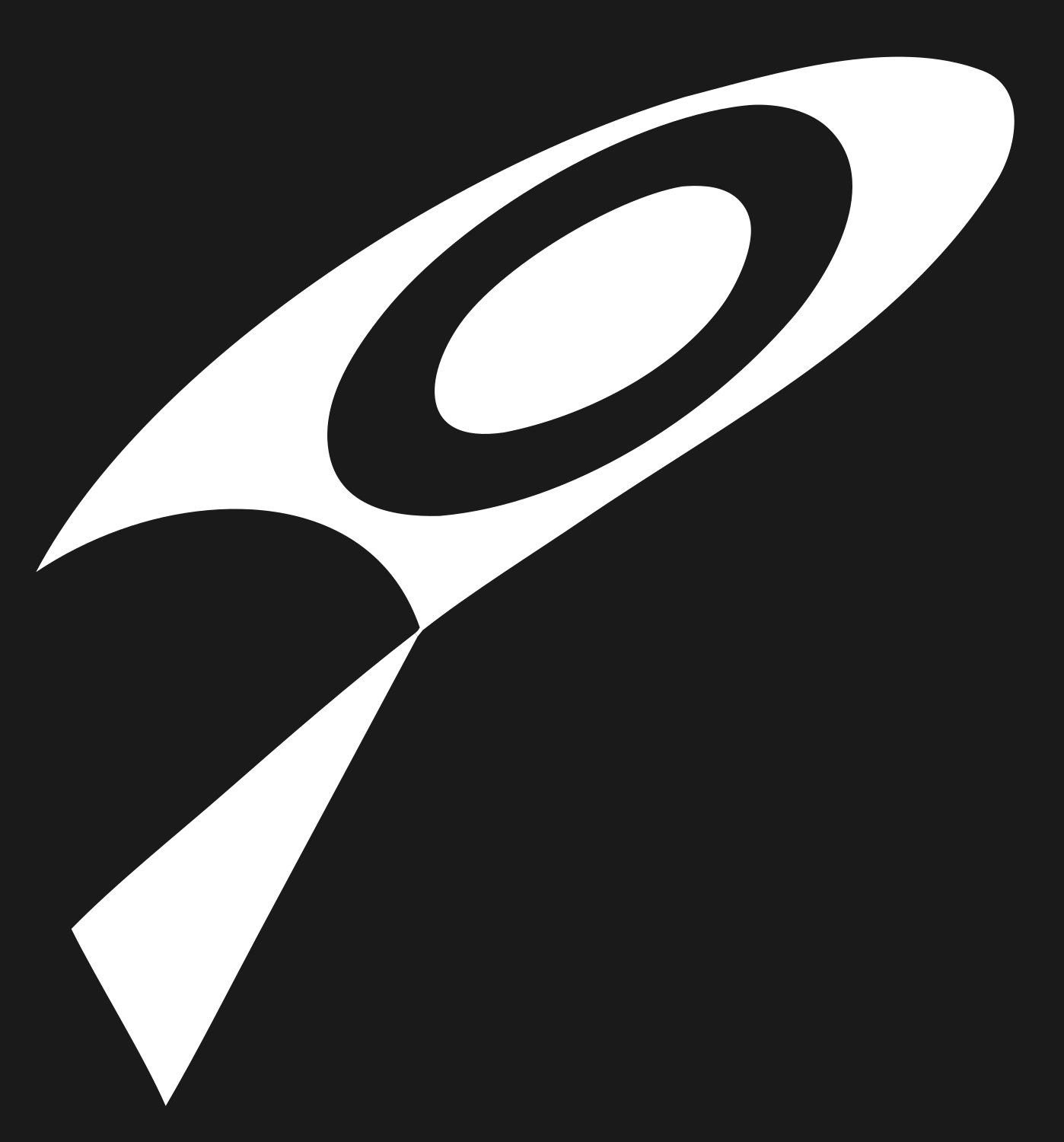 Geometric Loupe Rocket Crest #1a1a1a/#ffffff
