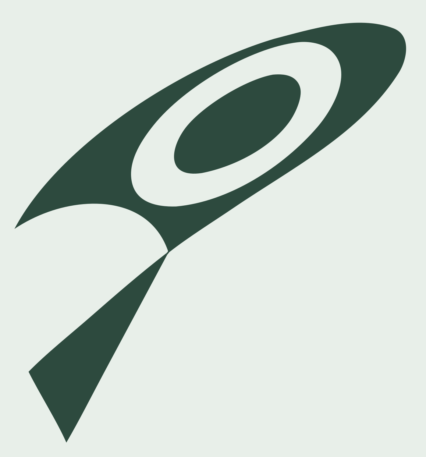 Geometric Loupe Rocket Crest #e8efe9/#2d4a3e