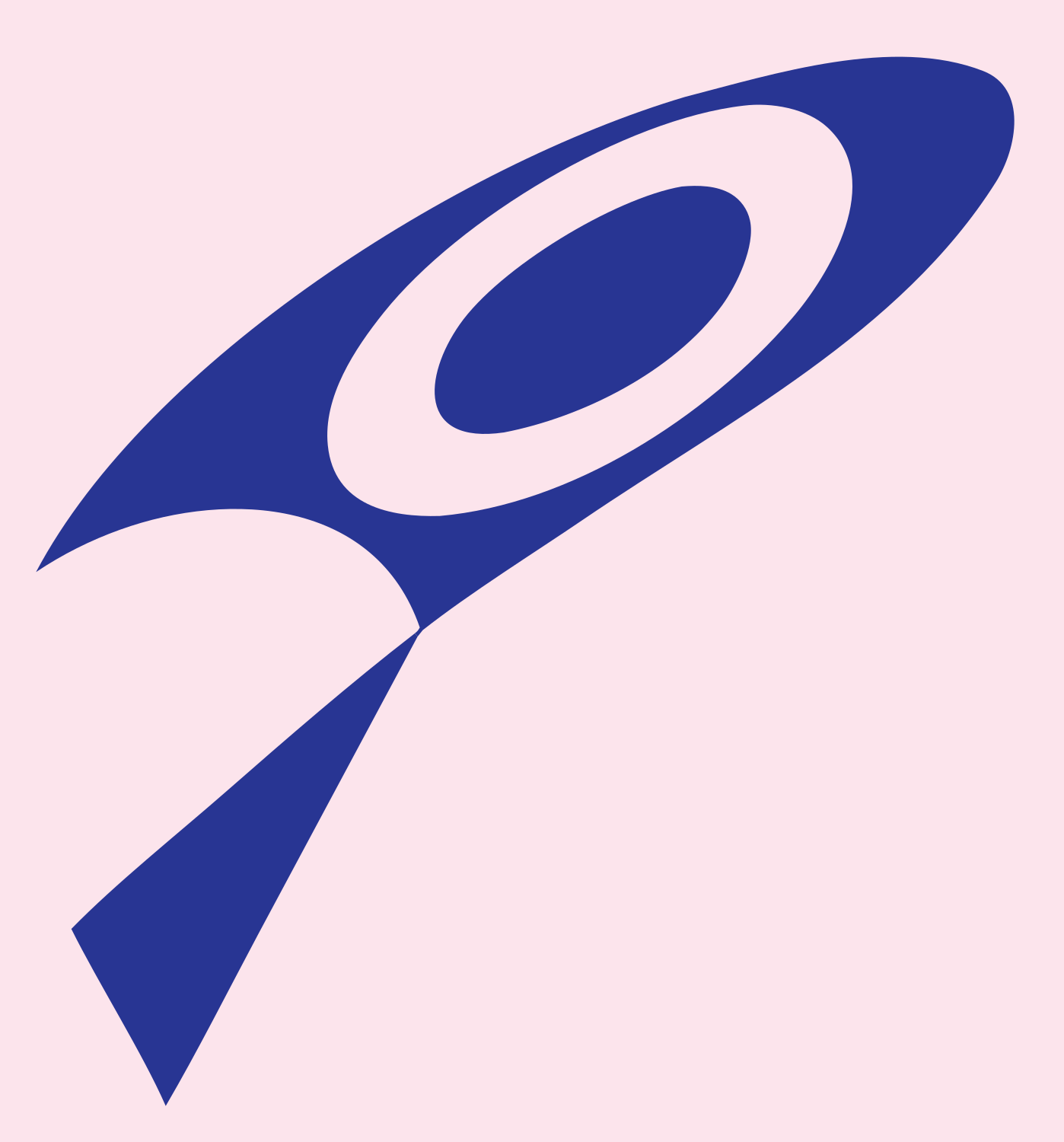 Geometric Loupe Rocket Crest #fce4ec/#283593