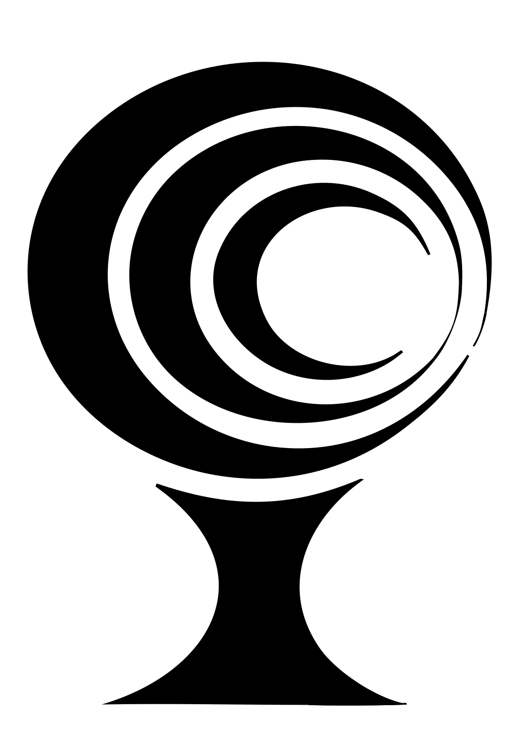 Spiral Orb Pedestal Icon #ffffff/#000000