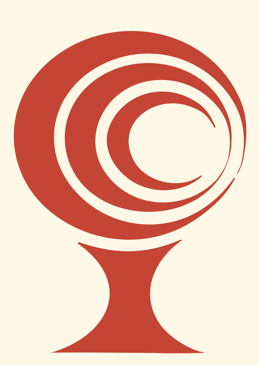 Spiral Orb Pedestal Icon #fff8e7/#c44536