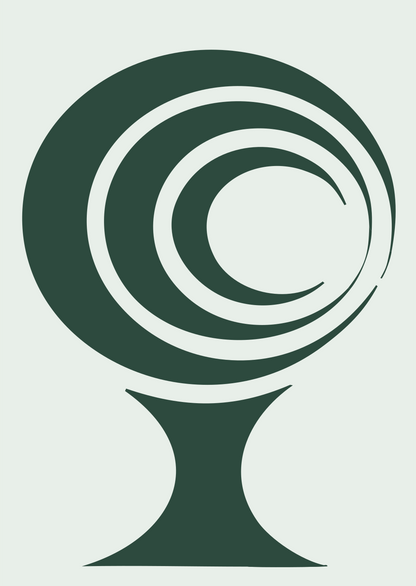 Spiral Orb Pedestal Icon #e8efe9/#2d4a3e