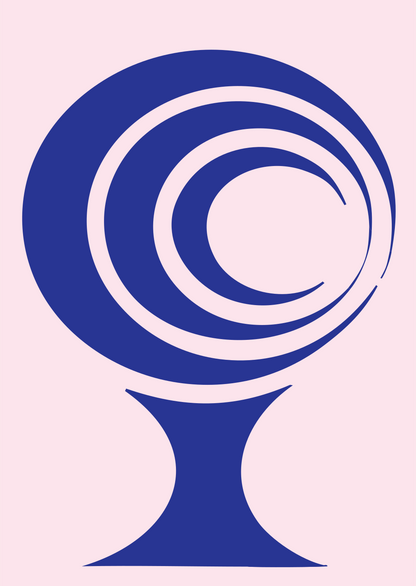 Spiral Orb Pedestal Icon #fce4ec/#283593