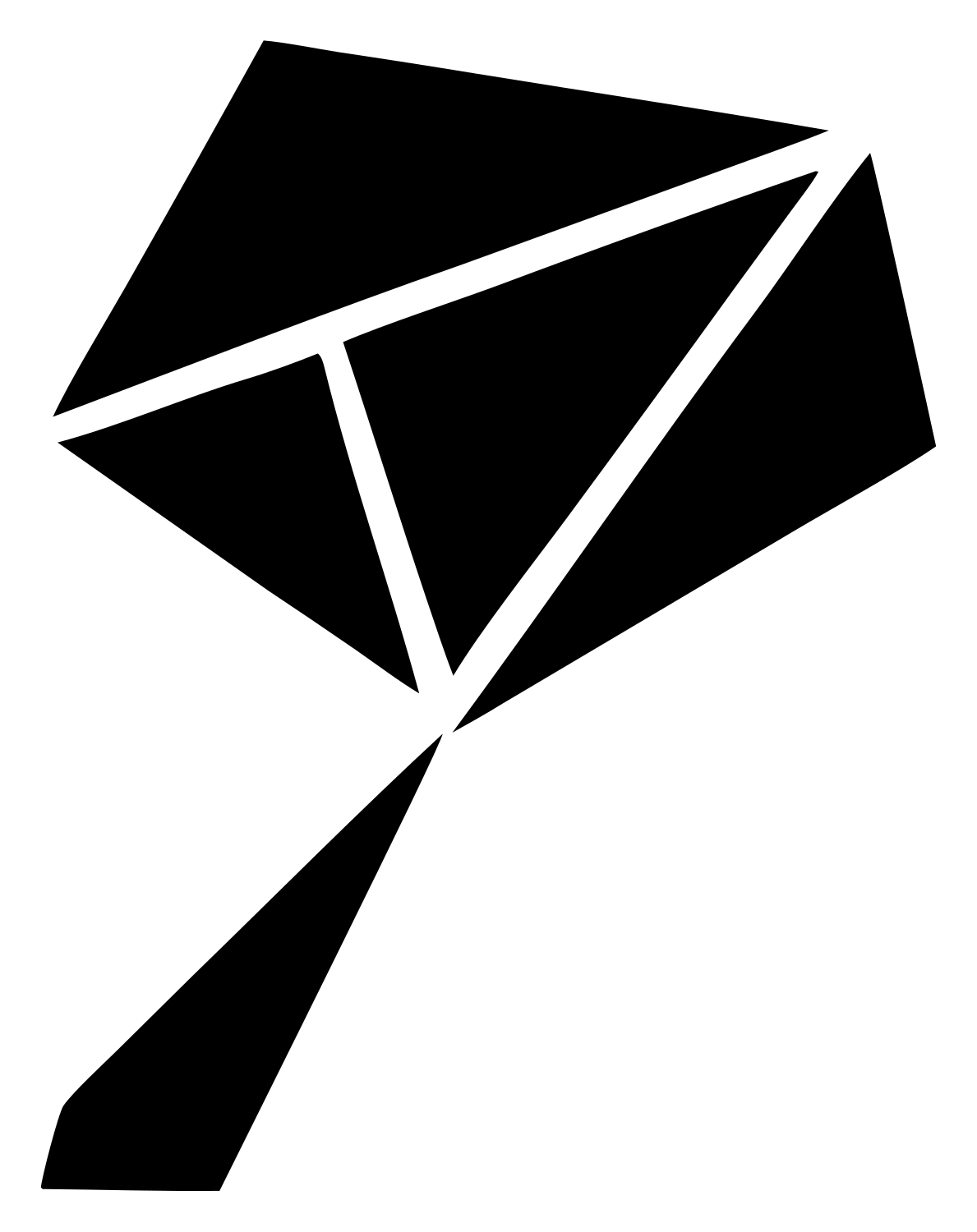 Geometric Kite Shape Mark #ffffff/#000000