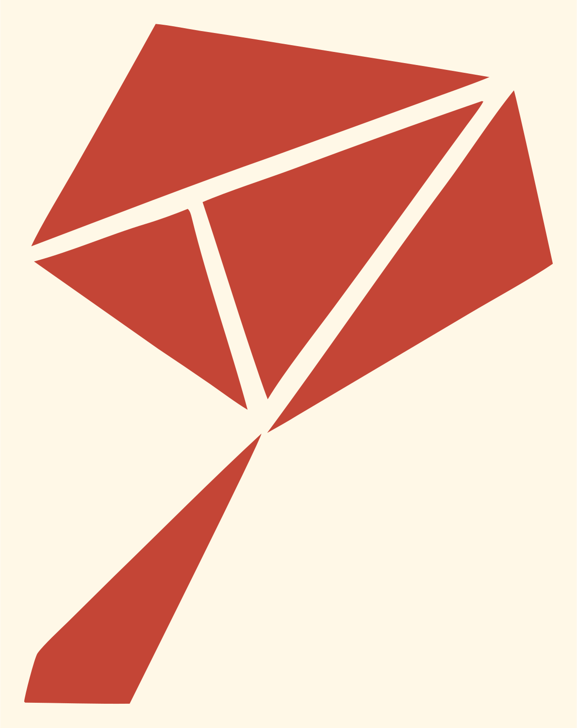 Geometric Kite Shape Mark #fff8e7/#c44536