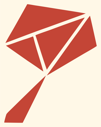 Geometric Kite Shape Mark #fff8e7/#c44536