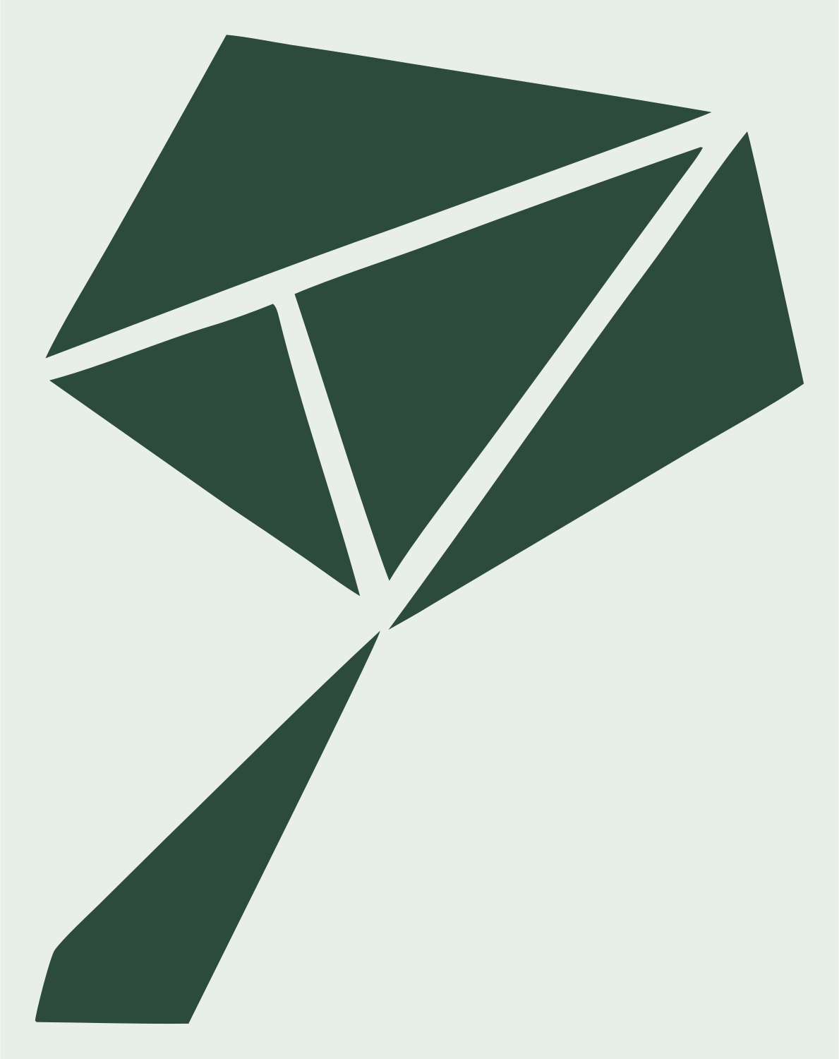 Geometric Kite Shape Mark #e8efe9/#2d4a3e