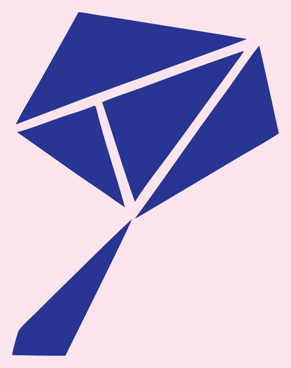Geometric Kite Shape Mark #fce4ec/#283593