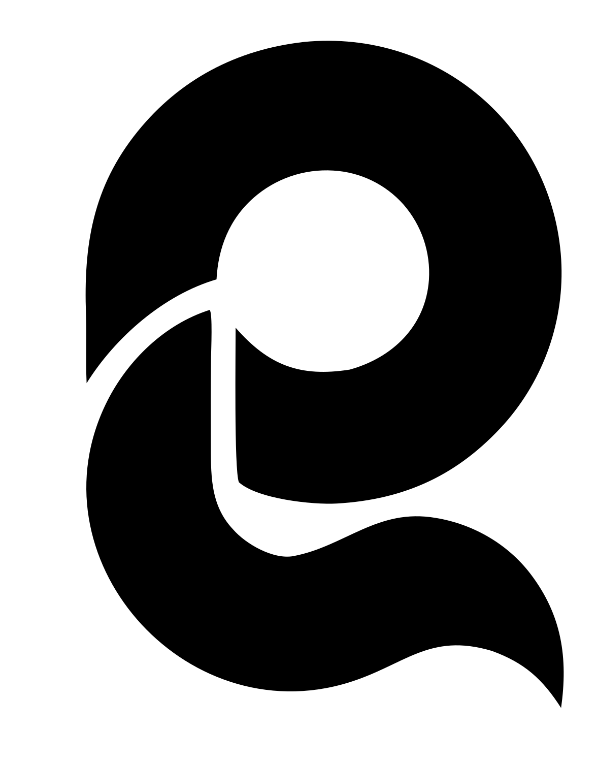 Negative Space Magnifier Letter Icon #ffffff/#000000