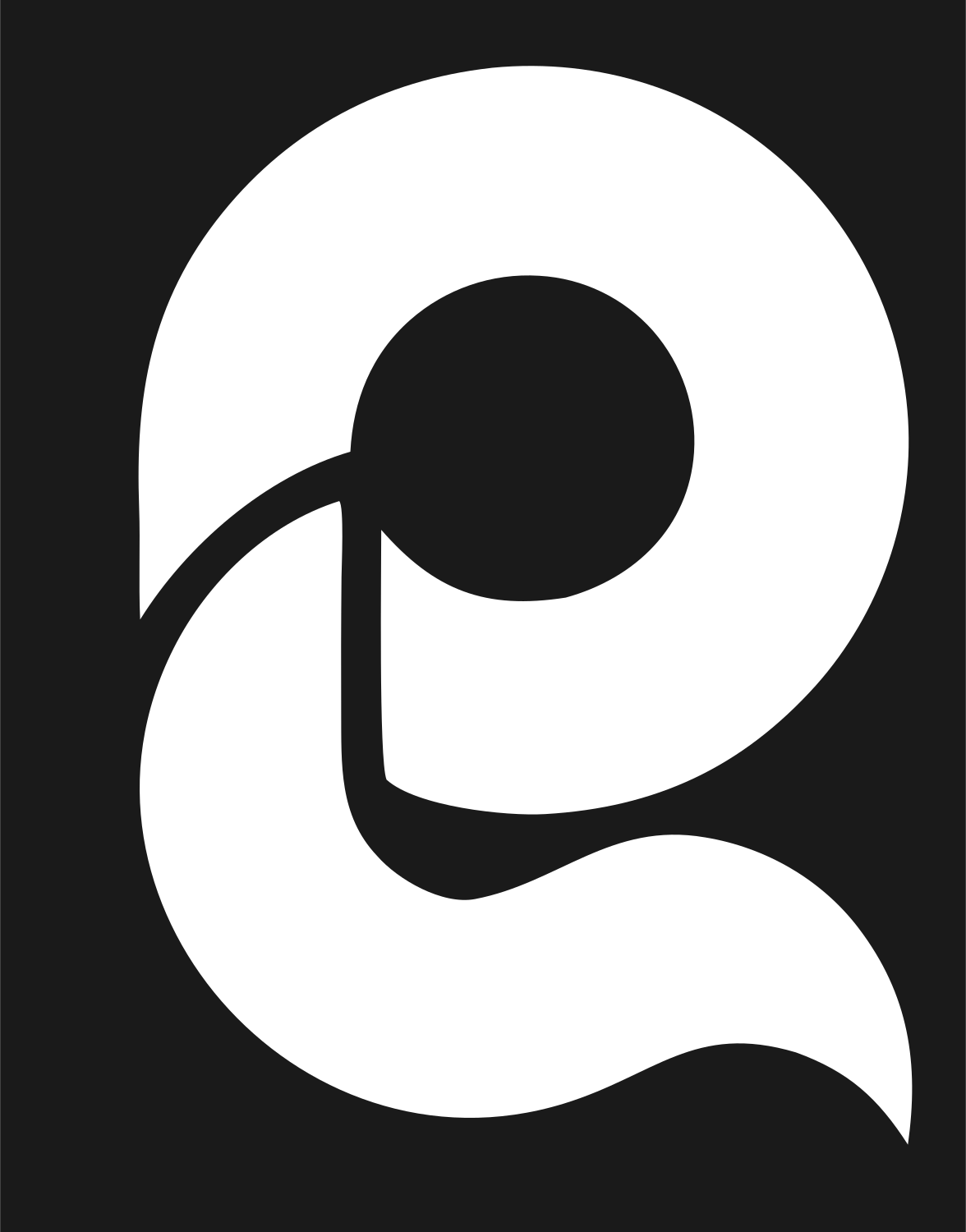 Negative Space Magnifier Letter Icon #1a1a1a/#ffffff
