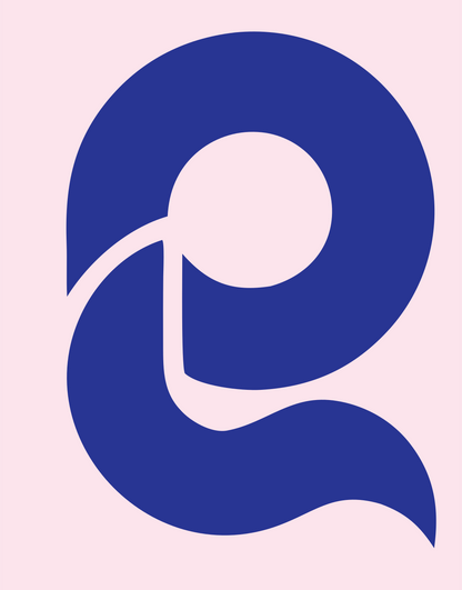 Negative Space Magnifier Letter Icon #fce4ec/#283593