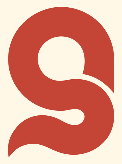 Italic Letter G Loupe Mark #fff8e7/#c44536