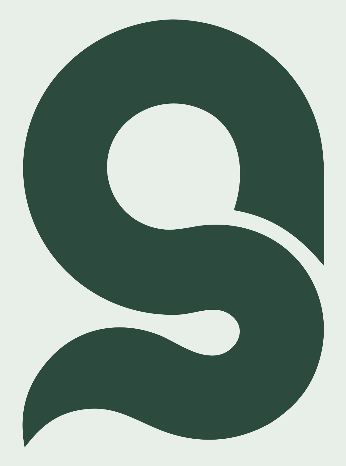 Italic Letter G Loupe Mark #e8efe9/#2d4a3e