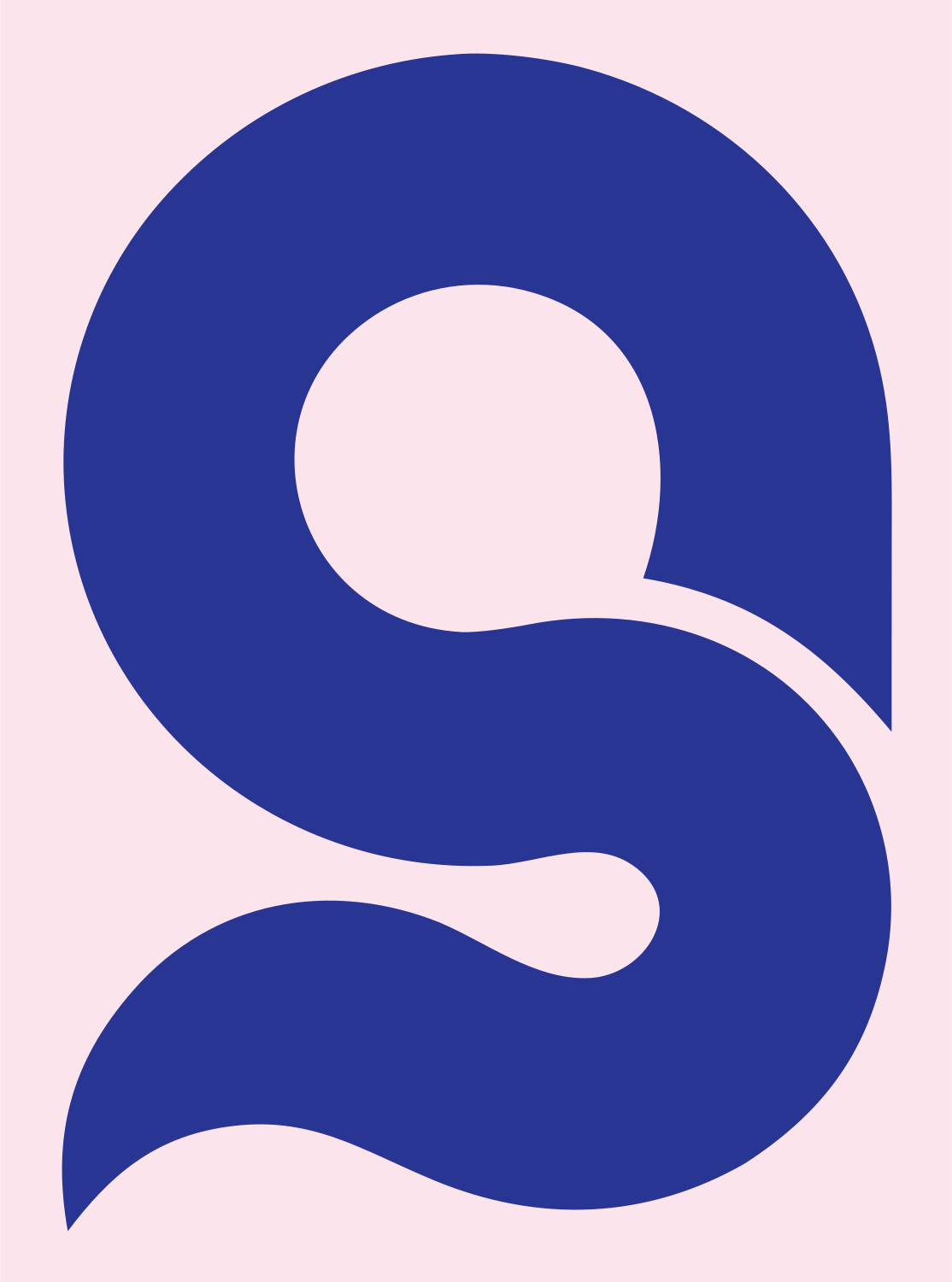Italic Letter G Loupe Mark #fce4ec/#283593