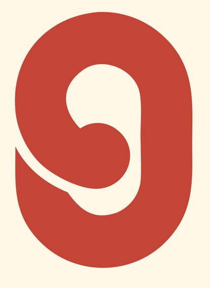 Embryo Silhouette Loupe Mark #fff8e7/#c44536
