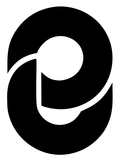Negative Space Magnifier Oval Icon #ffffff/#000000
