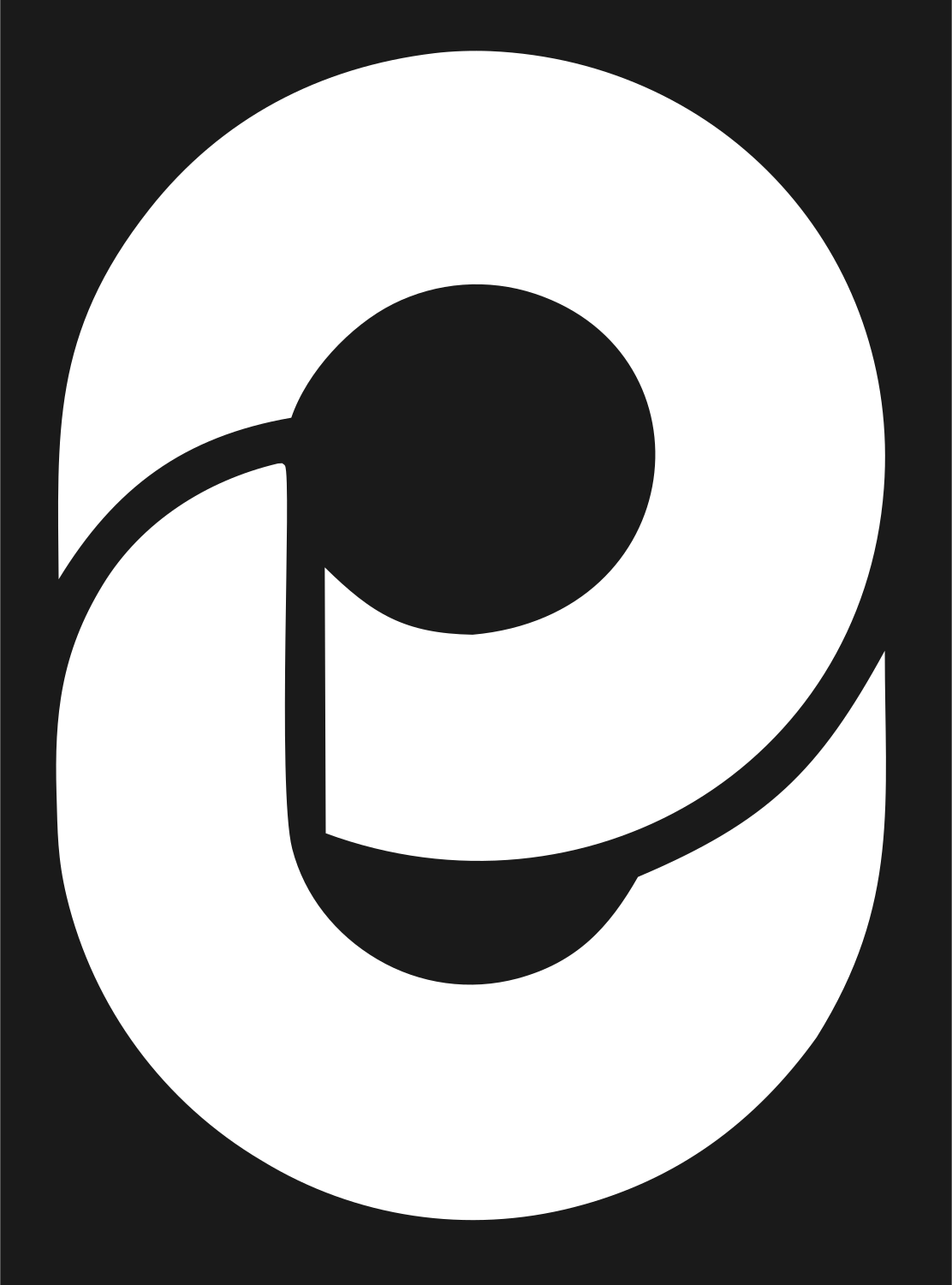 Negative Space Magnifier Oval Icon #1a1a1a/#ffffff