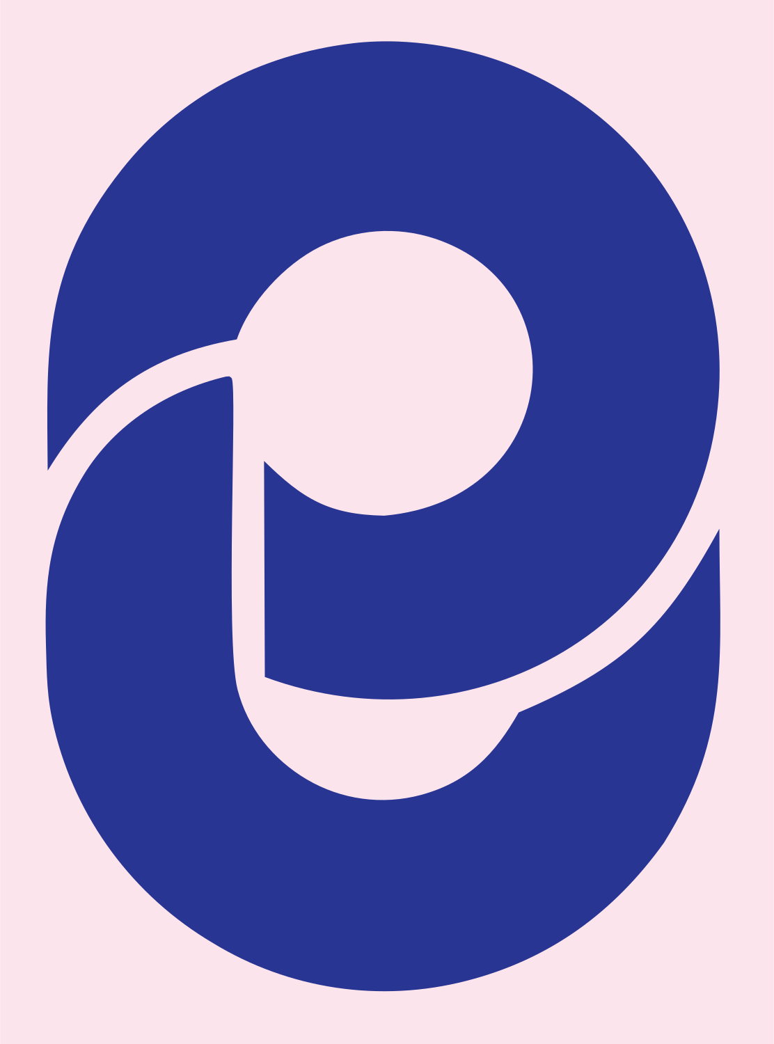Negative Space Magnifier Oval Icon #fce4ec/#283593