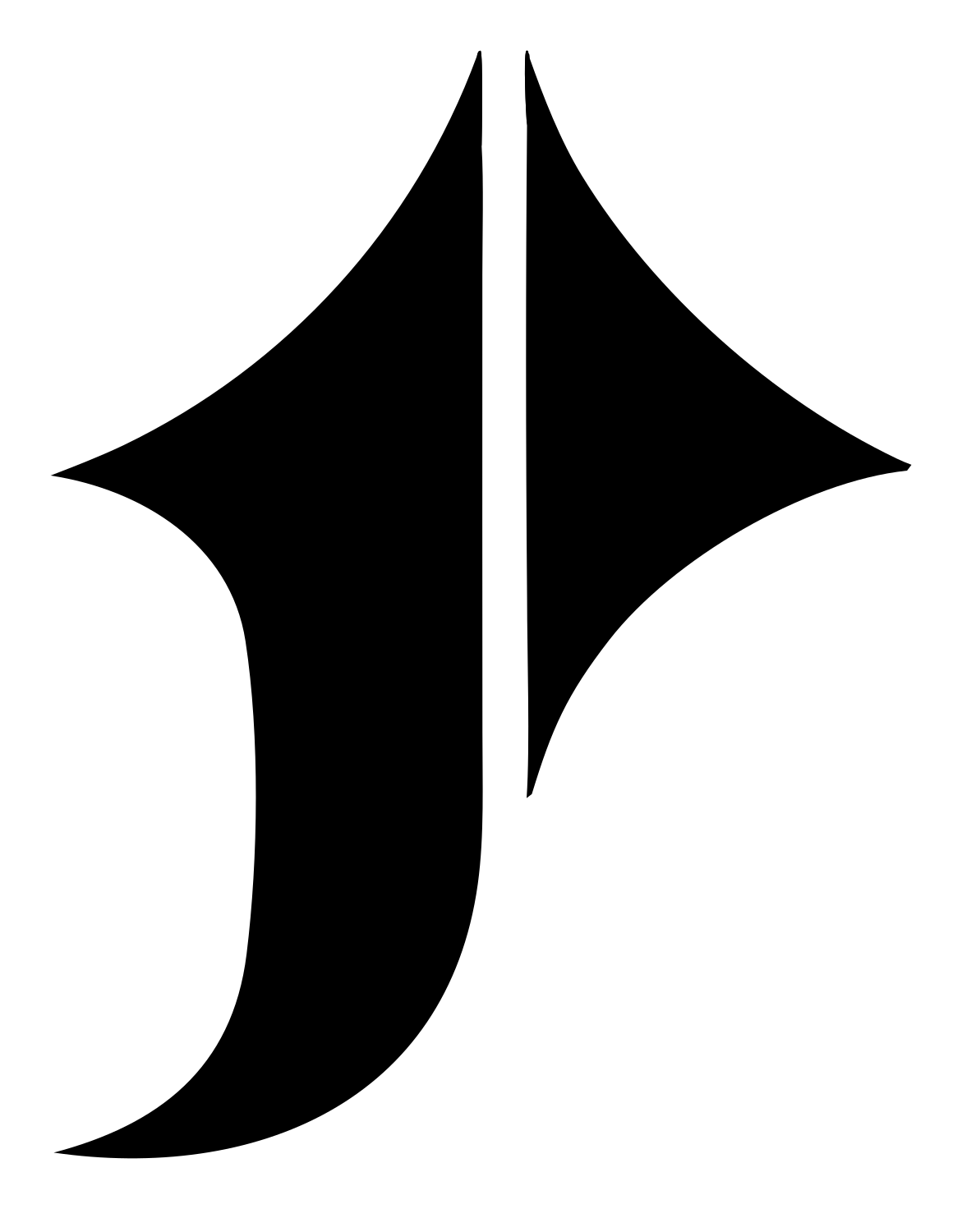Letter J Star Mark #ffffff/#000000