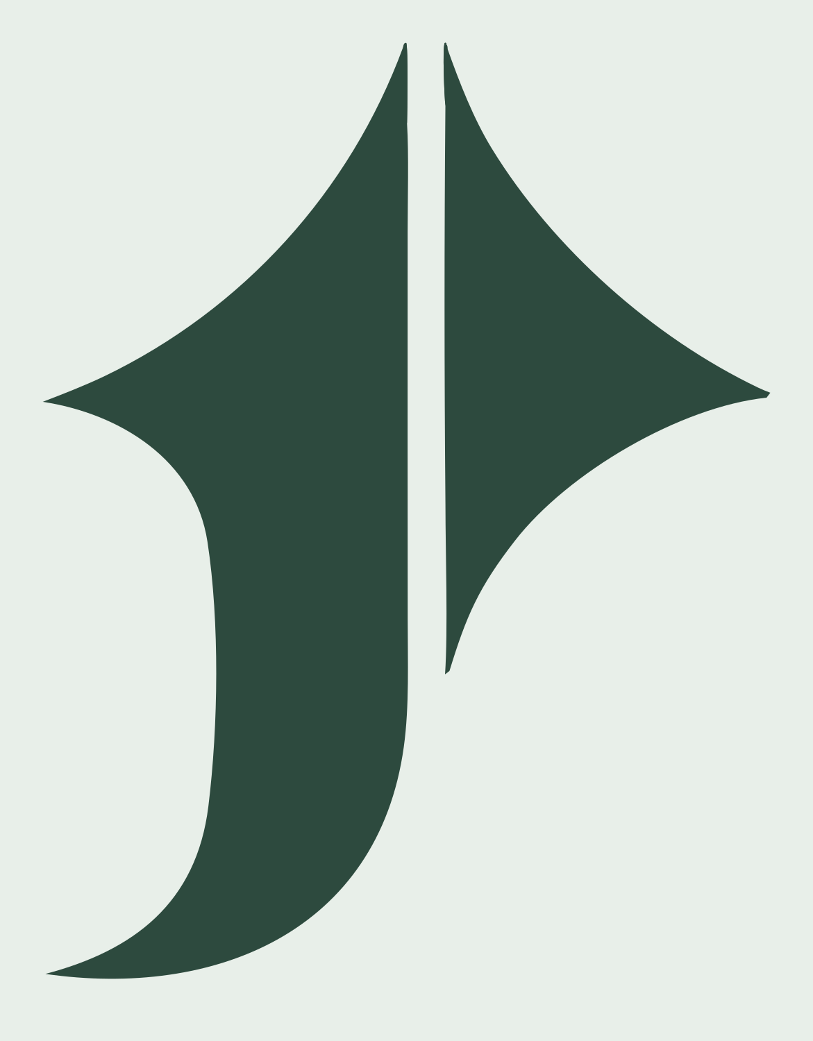 Letter J Star Mark #e8efe9/#2d4a3e
