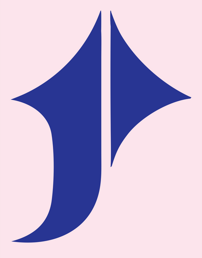Letter J Star Mark #fce4ec/#283593